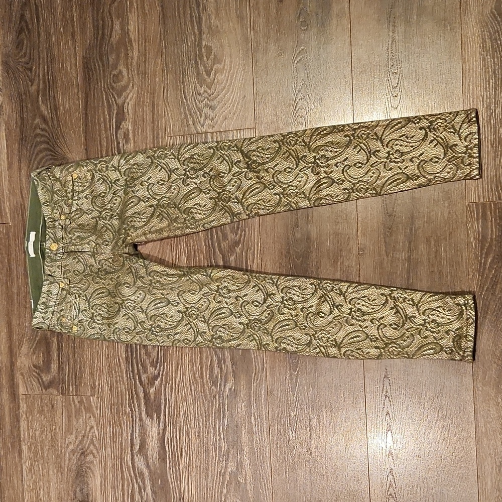 ❤️ 7 FOR ALL MANKIND METALLIC LACE PRINT SKINNY JEANS, 0 (25)
